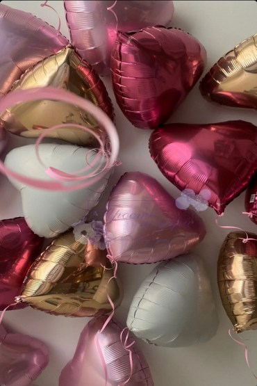 Набор из воздушных шаров Фольгированные шары сердца под потолок фото