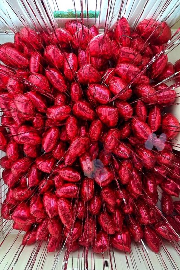 Набор из воздушных шаров №475 Фольгированные шары сердца под потолок фото