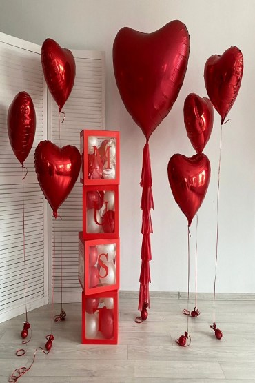 Набор из воздушных шаров Кубики с надписью наполненные латексными шарами с фольгированными шарами на хвосте тассел фото