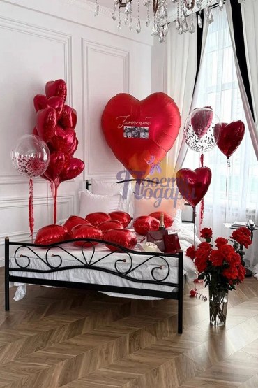 Набор воздушных шаров №936 на день влюбленных для оформления комнаты фото